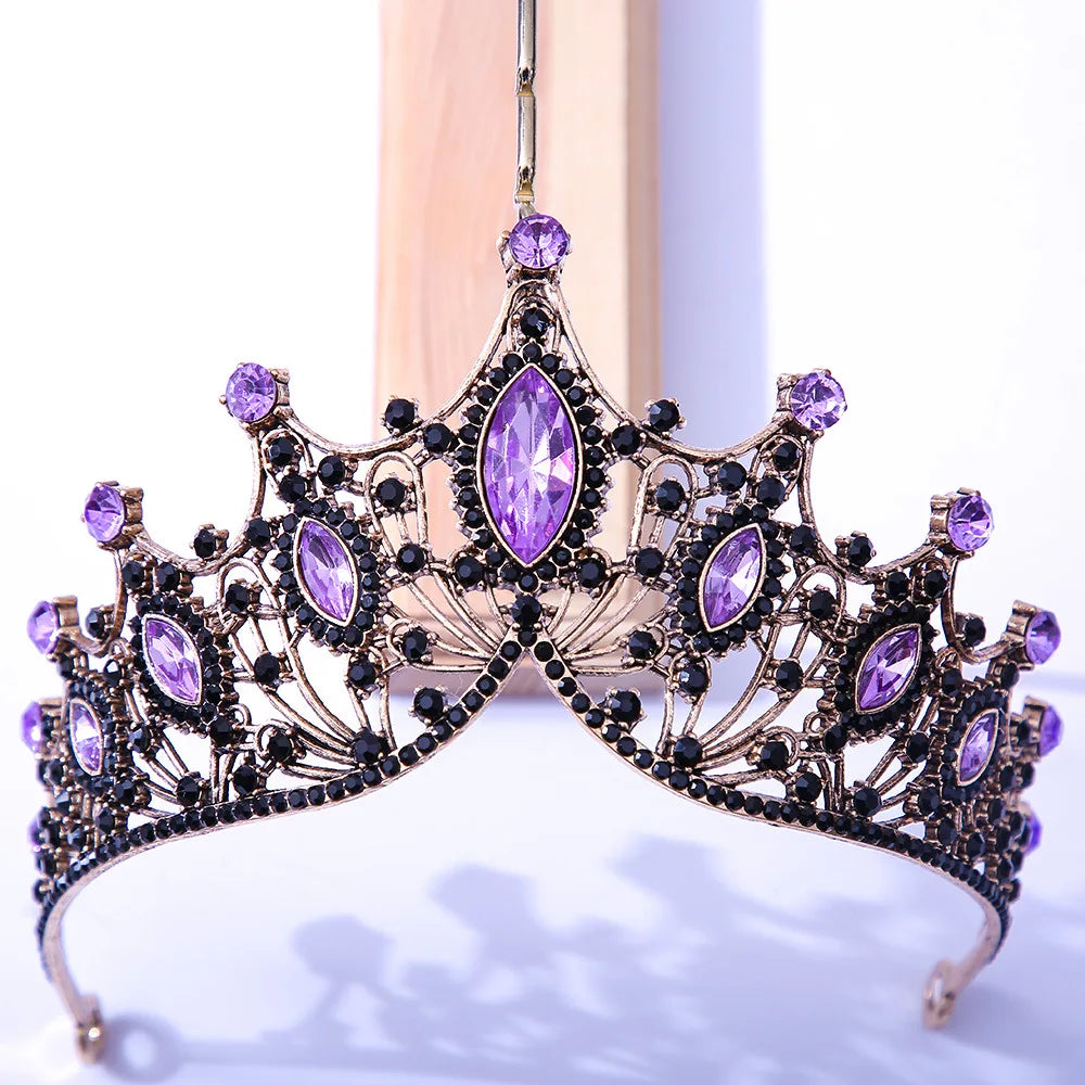 Schwarze Kristall-Tiara – Evelyn