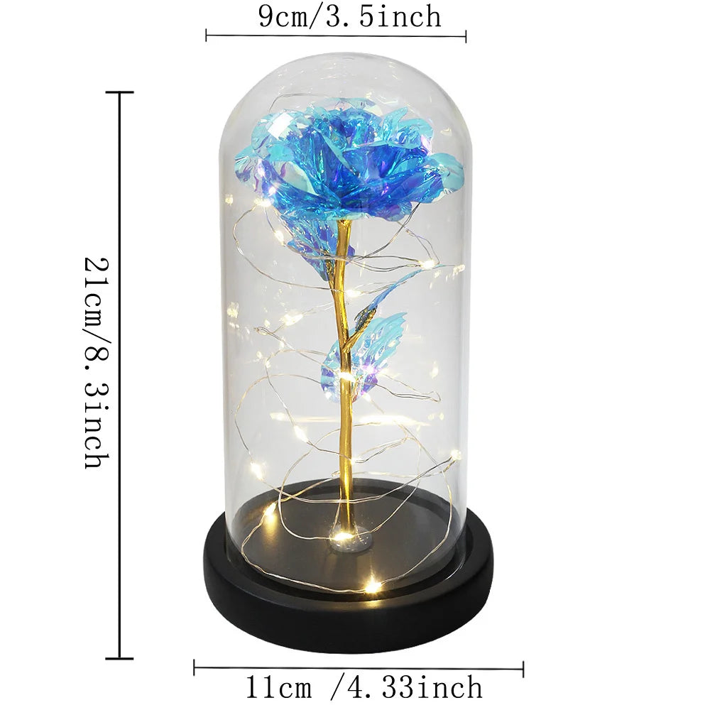 Rose LED Licht in Glasabdeckung – Ella